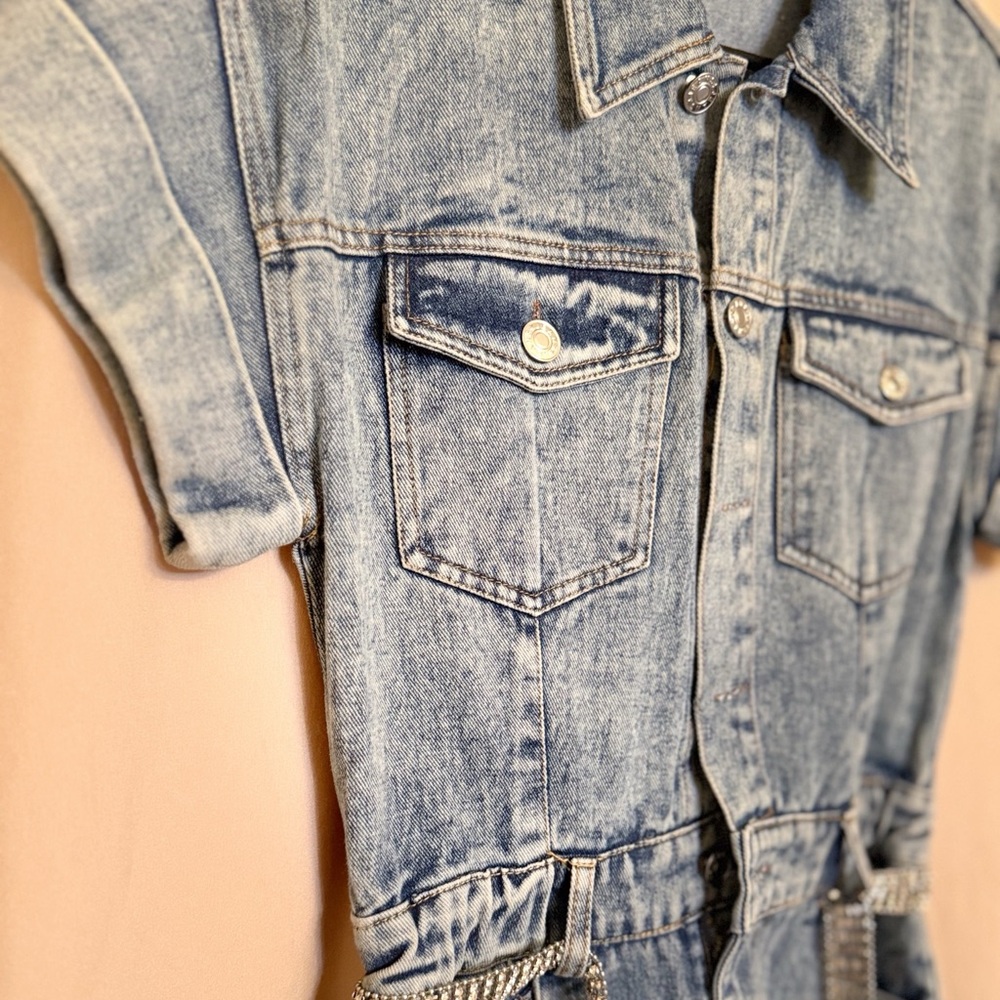 Casual Blue Denim Jumpsuit